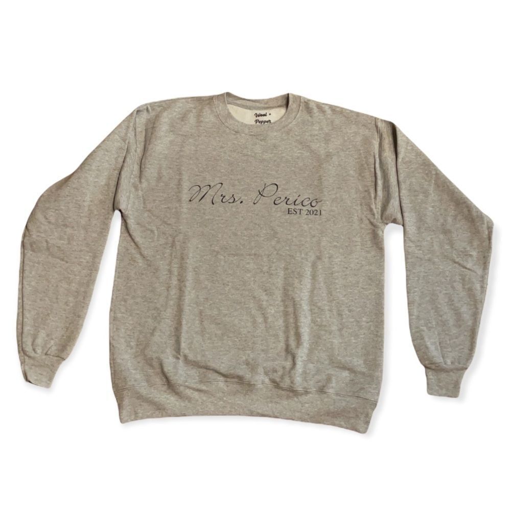 NWT Wool + Pepper Co. Custom MRS. Crewneck Sweatshirt